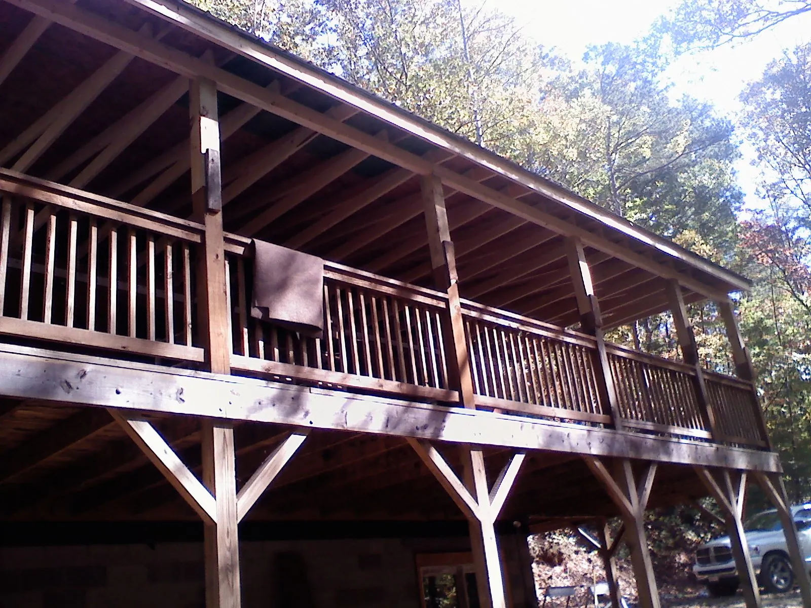Timber framing under a new elevated porch and deck — Roof Leak Repair in Westernville by Roofing Brothers